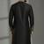 Black dupion silk embroidered kurta