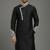 Black dupion silk embroidered kurta