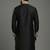 Black dupion silk embroidered kurta