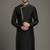 Black dupion silk embroidered kurta