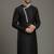 Black dupion silk embroidered kurta