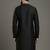 Black dupion silk embroidered kurta