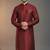 Maroon dupion silk embroidered kurta