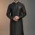 Black dupion silk embroidered kurta