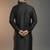 Black dupion silk embroidered kurta