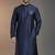 Navy dupion silk embroidered kurta