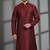 Maroon dupion silk embroidered kurta