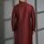 Maroon dupion silk embroidered kurta
