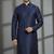 Navy dupion silk embroidered kurta