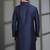 Navy dupion silk embroidered kurta