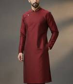 Maroon dupion silk  kurta