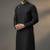 Black dupion silk embroidered kurta