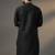 Black dupion silk embroidered kurta