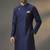 Navy dupion silk embroidered kurta