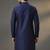 Navy dupion silk embroidered kurta