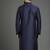 Navy dupion silk embroidered kurta