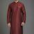 Maroon dupion silk embroidered kurta