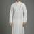 White dupion silk embroidered kurta