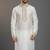 White dupion silk embroidered kurta