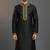 Black dupion silk embroidered kurta