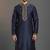 Navy dupion silk embroidered kurta