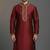 Maroon dupion silk embroidered kurta
