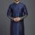Navy dupion silk embroidered kurta