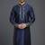 Navy dupion silk embroidered kurta