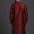 Maroon dupion silk embroidered kurta