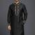 Black dupion silk embroidered kurta