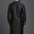 Black dupion silk embroidered kurta