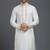 White dupion silk embroidered kurta