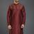 Maroon dupion silk embroidered kurta