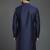 Navy dupion silk embroidered kurta
