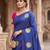 Women's sana silk designer zari & thread embroidery festive saree with blouse