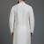 White dupion silk embroidered kurta