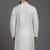 White dupion silk embroidered kurta