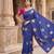 Women's sana silk designer zari & thread embroidery festive saree with blouse