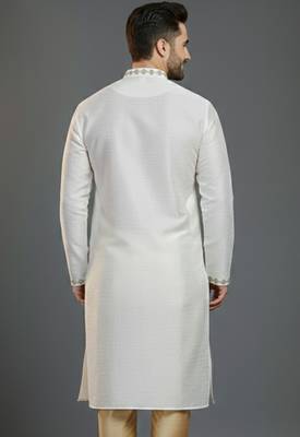 White dupion silk kurta 2