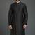 Black dupion silk embroidered kurta