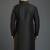 Black dupion silk embroidered kurta