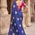 Women's sana silk designer zari & thread embroidery festive saree with blouse