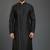 Black dupion silk embroidered kurta