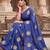 Women's sana silk designer zari & thread embroidery festive saree with blouse