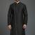 Black embroidery dupion silk kurta