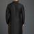 Black embroidery dupion silk kurta