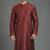 Maroon embroidery dupion silk kurta