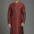 Maroon embroidery dupion silk kurta