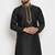 Black embroidery dupion silk kurta