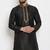 Black embroidery dupion silk kurta